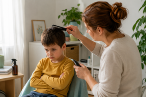 niño con autismo no quiere cortarse el pelo